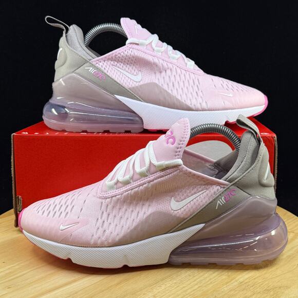 NIKE AIR MAX 270 'PINK FOAM COLLEGE GREY PLATINUM VIOL IB4435-663 Size 7y/ 8.5 W - Picture 1 of 10